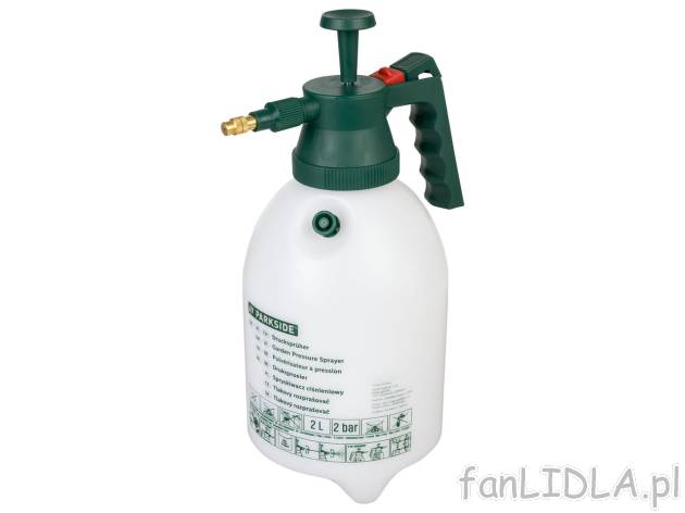 PARKSIDE® Spryskiwacz ciśnieniowy , cena 24,99 PLN 

- poj. 2 l
- dysza mosiężna ...