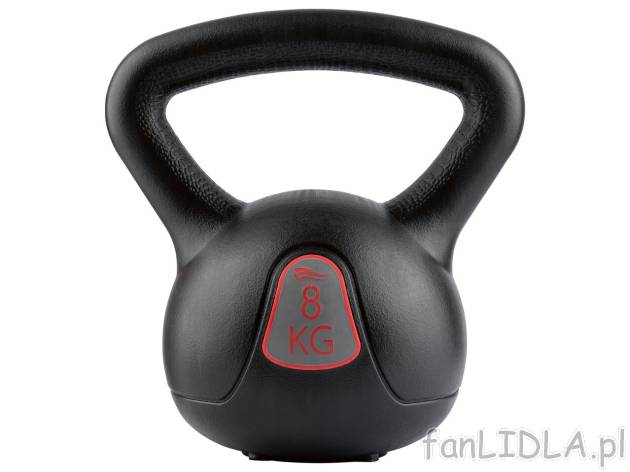 CRIVIT® Kettlebell 8 kg , cena 54,9 PLN 
 
- płaski spód z gumowymi stopkami ...