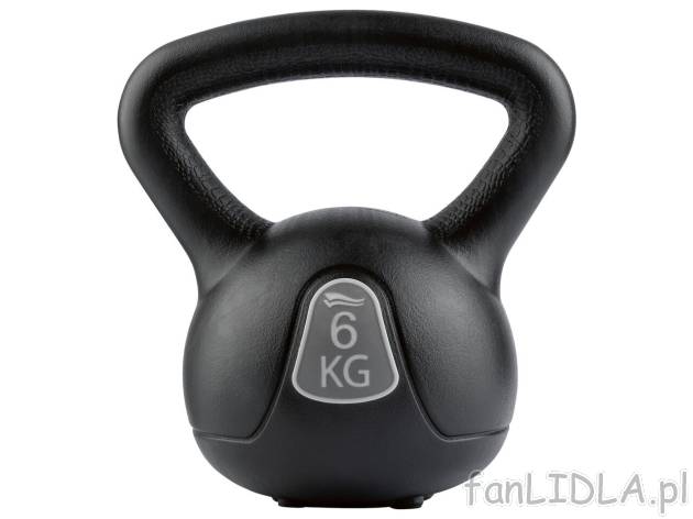 CRIVIT® Kettlebell 6 kg , cena 44,99 PLN 
 
- płaski spód z gumowymi stopkami ...