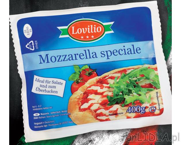 Mozzrella speciale , cena 6,99 PLN za 400 g/1 opak. 
- Niezastąpiona do pizzy ...