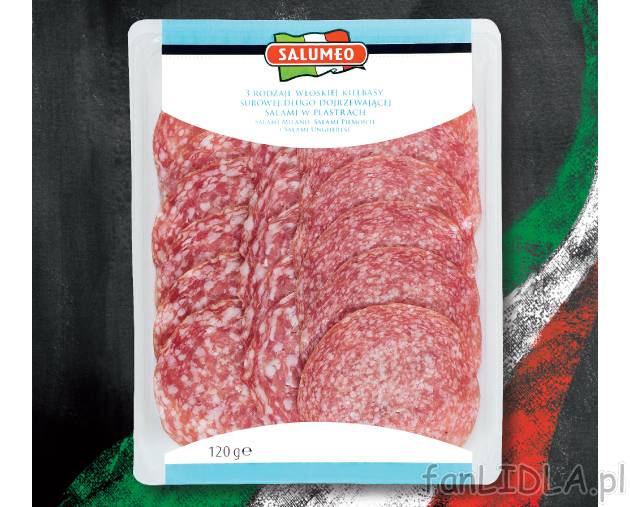 Włoskie salami , cena 7,99 PLN za 120 g/1 opak. 
- Kompozycja trzech rodzajów ...