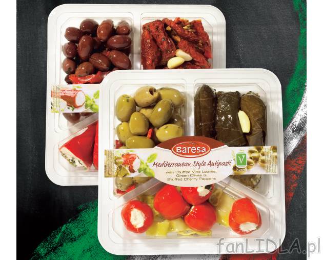 Antipasti , cena 9,99 PLN za 400 g/1 opak. 
- Liście winorośli z nadzieniem z ...