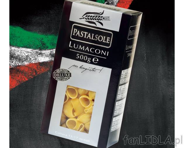 Makaron , cena 4,44 PLN za 500 g/1 opak. 
- Lumaconi, Ruote Tricolore lub Sconcigli. ...