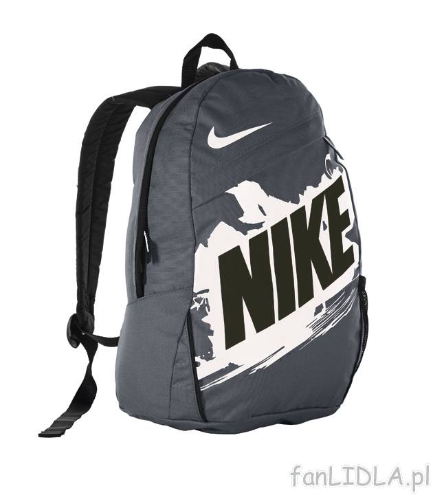 Plecak NIKE , cena 64,90 PLN za 1 szt. 
- regulowane szelki 
- kieszonki zapinane ...