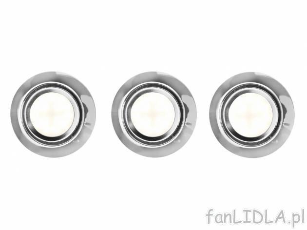Lampy LED do zabudowy, 3 szt. , cena 9,00 PLN 
- wychylane reﬂektorki
- barwa ...
