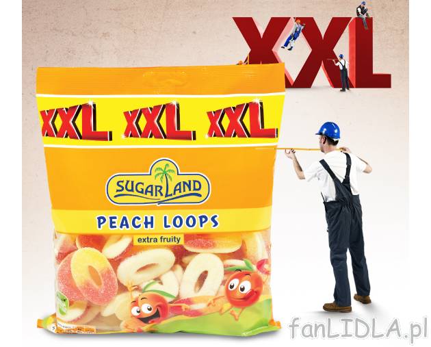 Żelki XXL , cena 5,99 PLN za 480 g/1 opak. 
- O smaku owocowym, bez sztucznych ...