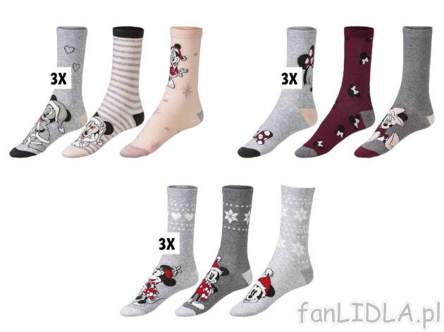Skarpetki damskie z kolekcji Myszka Minnie,Skarpetki damskie z kolekcji Myszka Minnie, ...