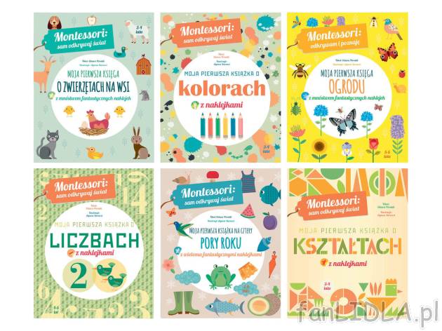Zeszyt ćwiczeń Montessori z naklejkami , cena 14,99 PLN