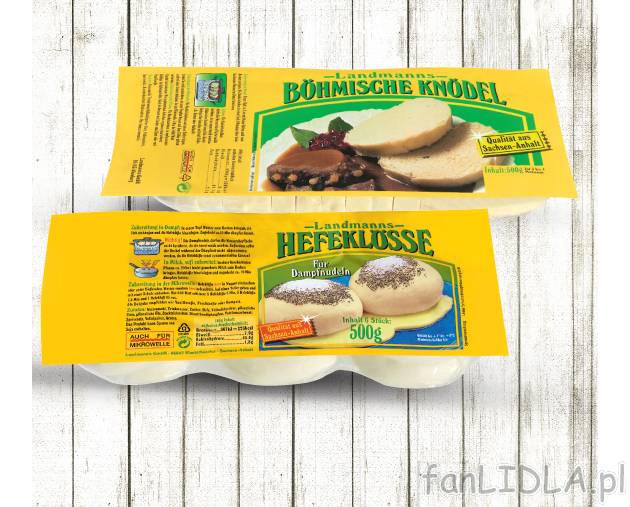 Knedle/Pyzy , cena 2,99 PLN za 500 g/1 opak. 
- Puszyste pyzy lub knedle przygotowane ...