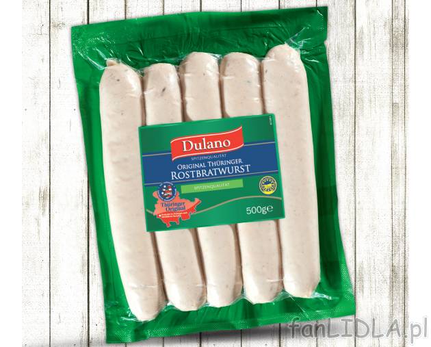 Kiełbasa na ruszt , cena 8,99 PLN za 500 g/1 opak. 
- Pyszna kiełbasa z Turyngii ...