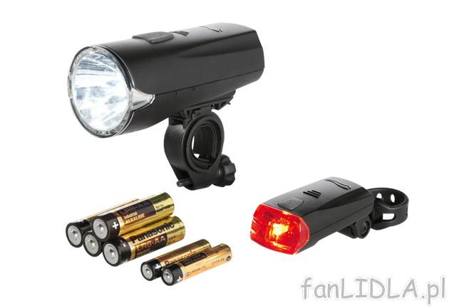 Komplet lampek rowerowych LED , cena 34,99 PLN za 1 opak. 
- przednia i tylna lampka, ...