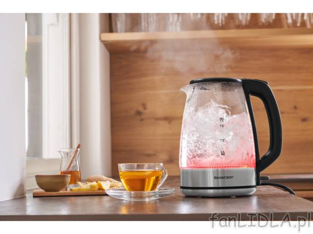 SILVERCREST KITCHEN TOOLS® Szklany czajnik elektryczny , cena 99 PLN 
 
- wyjmowany ...