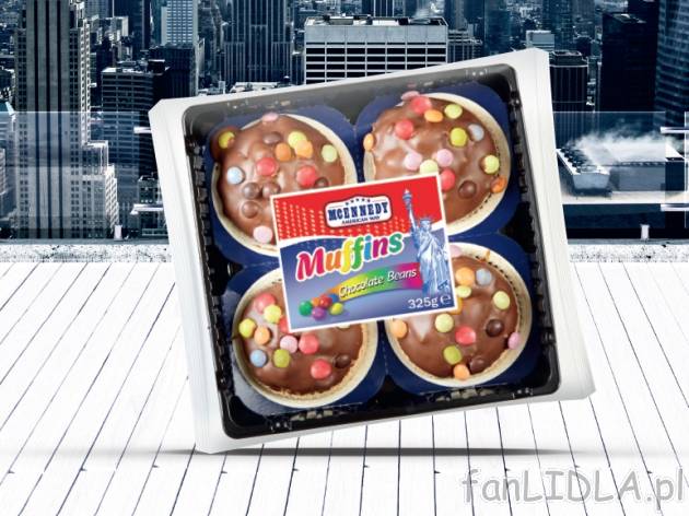Muffiny z polewą , cena 6,99 PLN za 325 g/1 opak., 1kg=21,51 PLN.