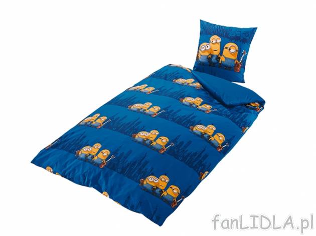Pościel Minions , cena 0,00 PLN za 
- 2 wzory do wyboru 
- poduszka: 70 x 80, kołdra: ...