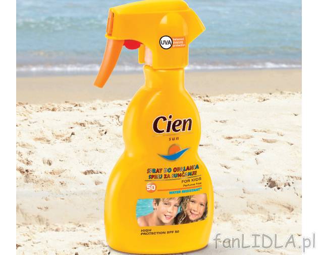 Spray do opalania , cena 24,99 PLN za 250 ml/1 opak. 
- Z faktorem 50. 
- Bardzo ...