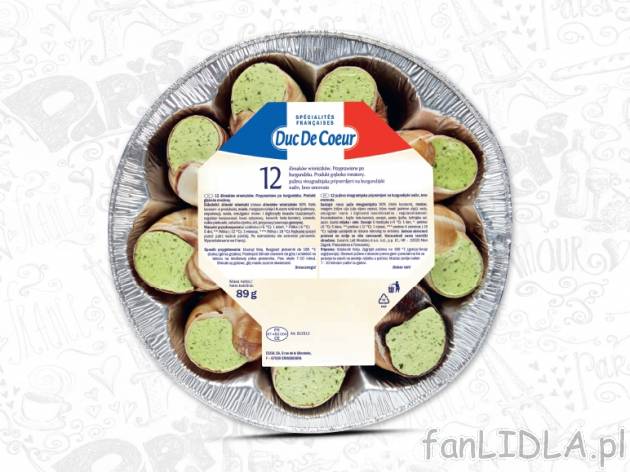Ślimaki winniczki, nadziewane , cena 7,77 PLN za 89g/1 opak., 100g=8,73 PLN.