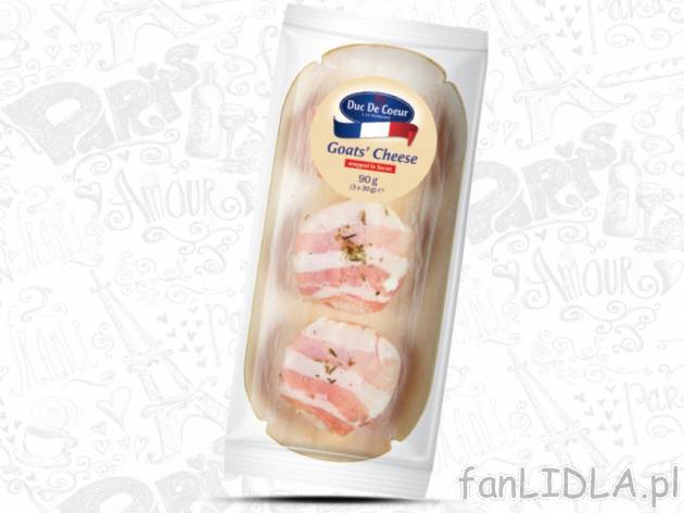 Ser kozi z boczkiem , cena 7,77 PLN za 3x30 g/1 opak., 100g=8,63 PLN.