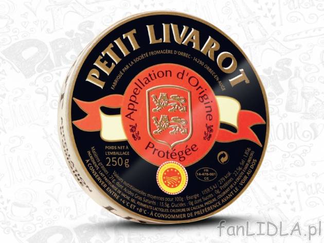 Ser Peitit livarot , cena 7,77 PLN za 250 g/1 opak., 100g=3,11 PLN.