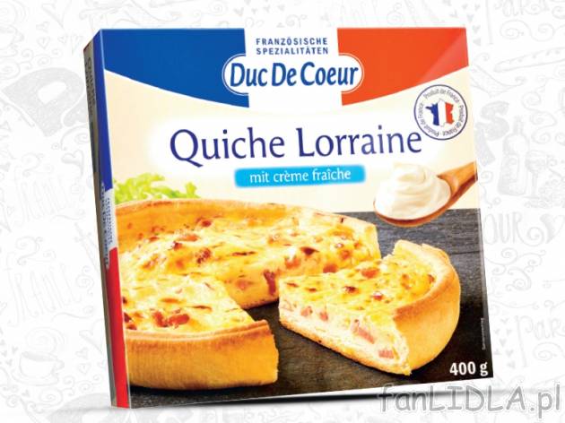 Tarta z boczkiem i crĂ¨me fraĂ&reg;che , cena 7,99 PLN za 400g/1 opak., 1kg=19,98 ...
