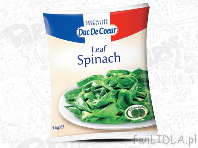 Szpinak całe liście , cena 5,99 PLN za 1kg/1 opak.