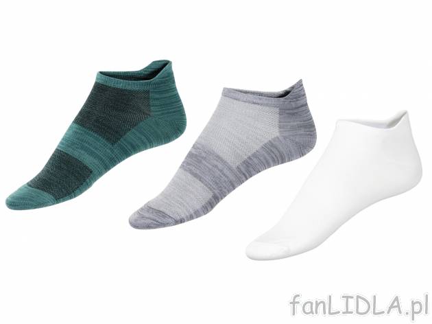 Skarpety sportowe damskie, 3 pary , cena 9,99 PLN 
- rozmiary: 35-42
- oddychające ...