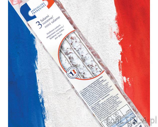 Minisalami suszone wieprzowe , cena 6,99 PLN za 150 g/1 opak. 
- Oryginalne francuskie, ...