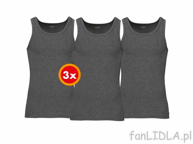 Podkoszulki męskie, 3 szt.** , cena 8,33 PLN  
-  rozmiary: M-XL
