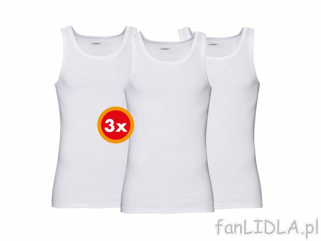 Podkoszulki męskie w wielopaku, 3 szt.** , cena 8,33 PLN  
-  rozmiary: M-XL