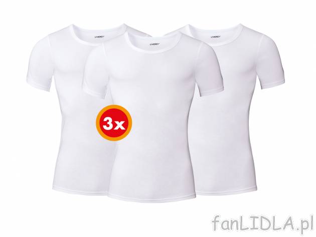 T-shirty męskie od marki Livergy z okrągłym dekoltem, 3 szt.** , cena 11,67 PLN ...