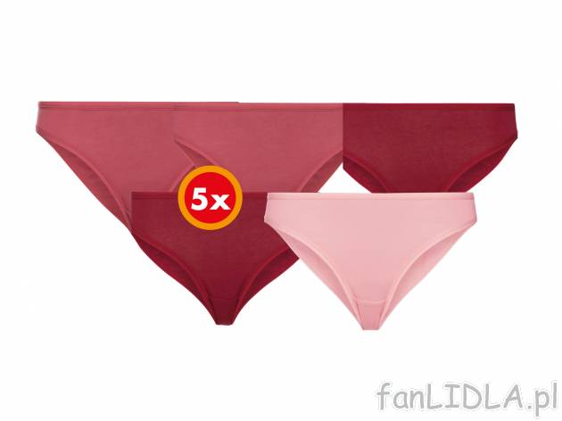 Majtki, 5 par** , cena 5,00 PLN  
-  rozmiary: S-L
-  95% bawełny, 5% elastanu