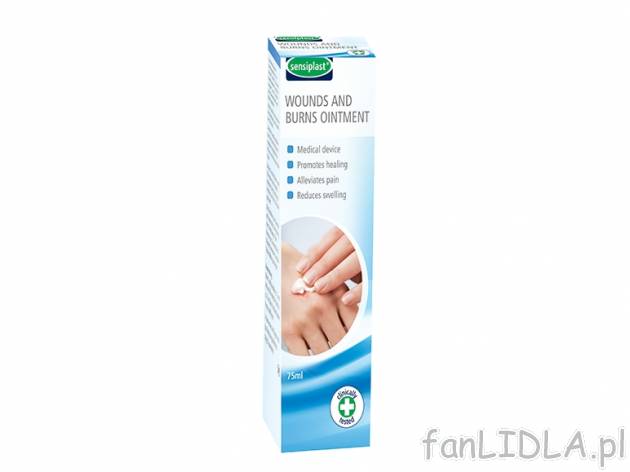Spray tamujący krwawienie, plaster w sprayu lub maść na rany i oparzenia Sensiplast, ...