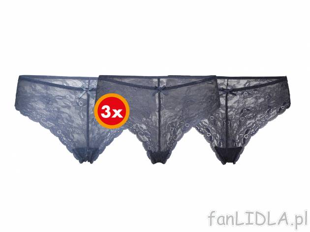 Majtki koronkowe, 3 pary** , cena 9,33 PLN  
-  rozmiary: S-L