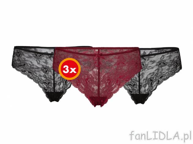 Majtki koronkowe, 3 pary** , cena 9,33 PLN  
-  rozmiary: S-L