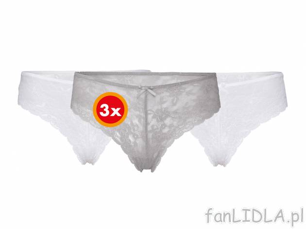 Majtki koronkowe, 3 pary** , cena 9,33 PLN  
-  rozmiary: S-L