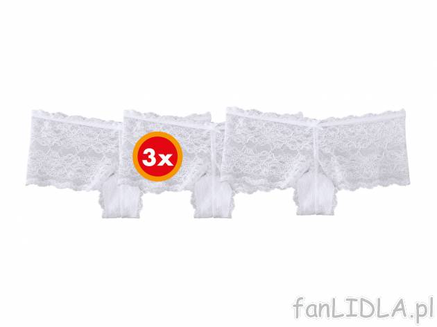 Majtki koronkowe, 3 pary** , cena 9,33 PLN  
-  rozmiary: S-L 
