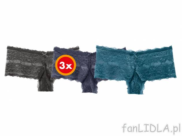 Majtki koronkowe, 3 pary** , cena 9,33 PLN  
-  rozmiary: S-L 