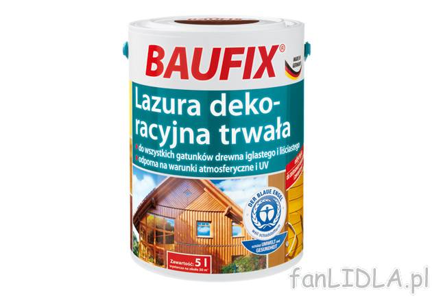 Lazura dekoracyjna trwała , cena 49,99 PLN za 1 szt. 
- 5 l wystarcza na 50 m2 ...