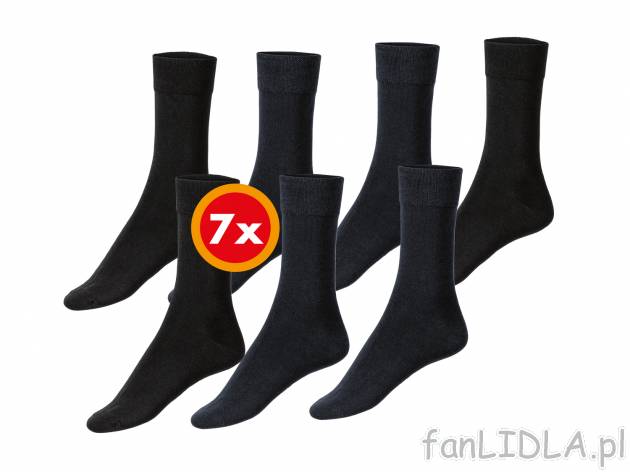 Skarpetki, 7 par** , cena 3,15 PLN  
-  wysoka zawartość bawełny
-  rozmiary: 39-46