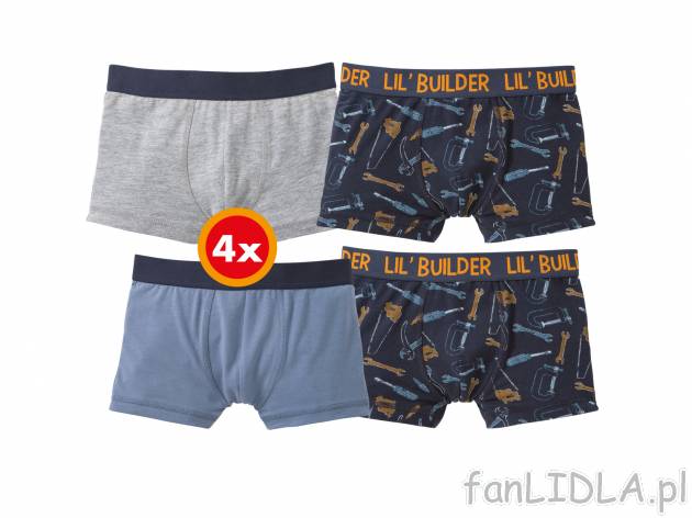 Bokserki dla chłopców od marki Lupilu, 4 pary** , cena 4,25 PLN 
- 100% bawełny ...