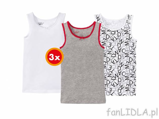 Podkoszulki, 3 szt.** , cena 5,67 PLN 
- 100% bawełny lub jej wysoka zawartość
- ...