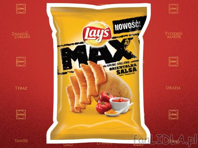 Lays Chipsy , cena 2,49 PLN za 145g/1 opak., 100g=1,72 PLN.
