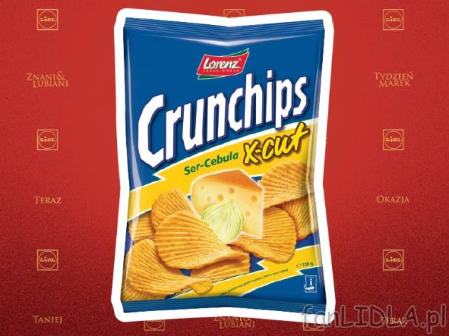 Chrunchips , cena 2,99 PLN za 150 g/ 1 opak., 100g=1,99 PLN.