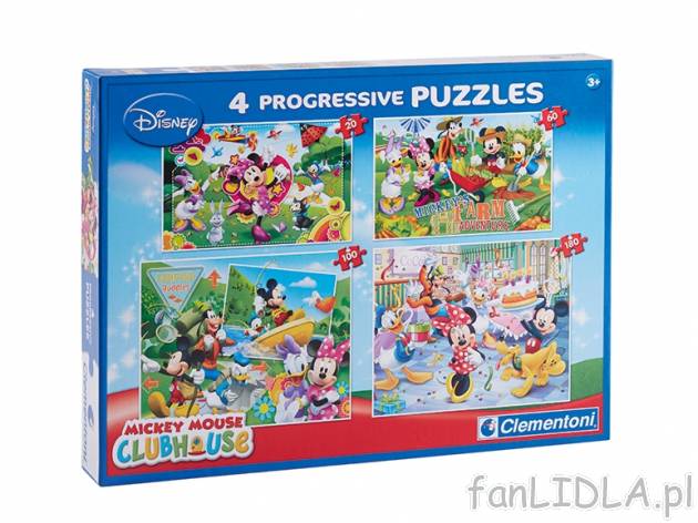 Puzzle 4 w 11 , cena 19,99 PLN za 1 opak. 
8 wzorów do wyboru: 20+60+100+180 elementów ...