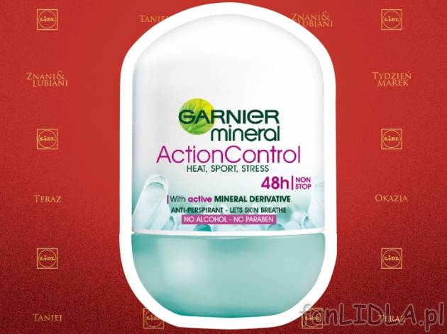 Garnier Deo mineral Roll-on , cena 5,49 PLN za 50 ml/1 opak., 100ml=10,98 PLN.