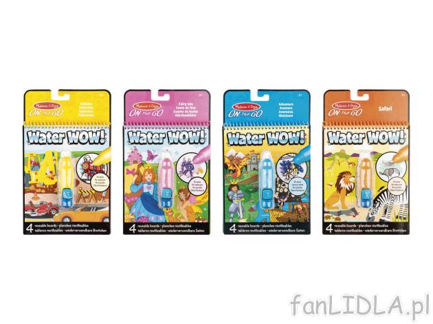 MELISSA & DOUG® Kolorowanka wodna , cena 24,99 PLN 
4 wzory 
- w zestawie ...