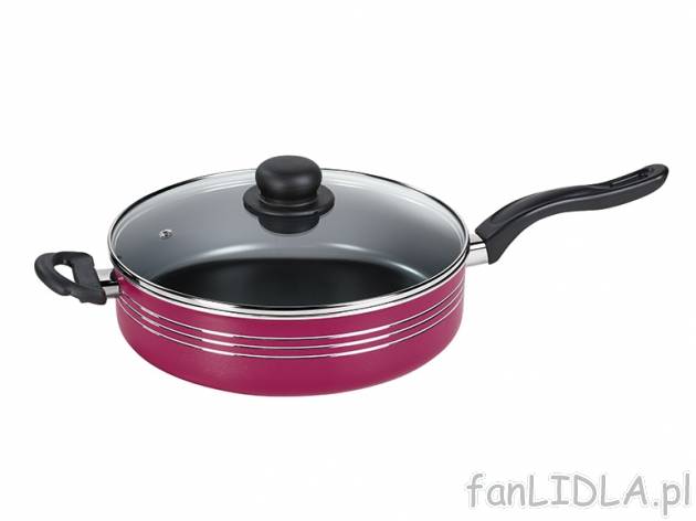 Patelnia aluminiowa 28 cm ze szklaną pokrywą Ernesto, cena 44,99 PLN za 1 szt. ...