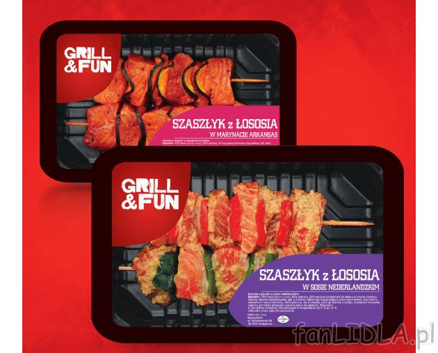 Szaszłyki z łososia , cena 3,79 PLN za 100 g 
-  Szaszłyki z łososia