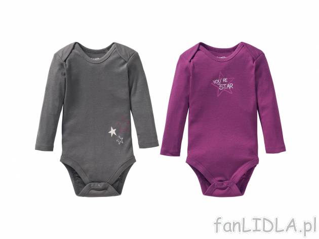Body z długim rękawem, 2 szt.* , cena 5,00 PLN. Body dziecięce w dwupaku w ofercie ...