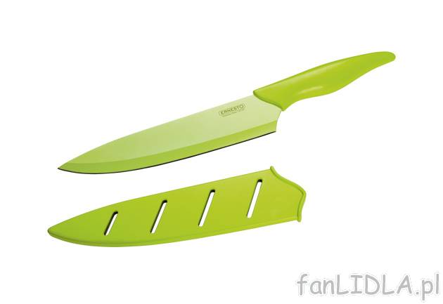 Nóż z osłoną ostrza 32 cm Ernesto, cena 17,99 PLN za 1 szt. 
- ostrza z nierdzewnej ...