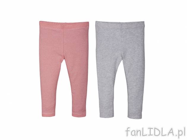 Legginsy dziecięce, 2 pary* , cena 6,00 PLN 
- 95% bawełny, 5% elastanu
- rozmiary: ...